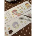 Rouleau de ruban adhésif décoratif style rétro aquarelle, personnages mignons pour journal intime - Goût de l'Été / Échantillon 35cm