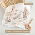 Soft cotton baby gauze washcloth 30x30cm newborn toddler bib cute circus print square towel - 6-Layer Single Flower Circus Square Towel 30*30cm