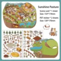 Ensemble d'autocollants décoratifs de paysage de ranch DIY avec carton et stickers PET pour journal. - Pâturage Ensoleillé (Série 3)