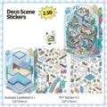 Ensemble d'autocollants decoratifs de scene DIY, theme station sous-marine avec cartes. - Poste de la Mer Profonde (Série 9)