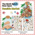 Kit d'autocollants de scene de marche de plage DIY creatif avec cartes et stickers PET. - Marché aux Légumes du Bord de Mer (Série 9)