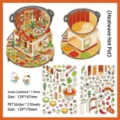 Ensemble d'autocollants DIY décoratifs scène de restaurant de fondue, loisirs créatifs. - Hotpot de Vagues Roulantes (Série 12)