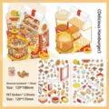 Ensemble d'autocollants décoratifs de scène DIY créatifs, pack d'autocollants de journal. - Délicieux Burger (Série 12)