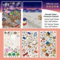 Ensemble d'autocollants de scène DIY créatifs avec stickers PET décoratifs et cartes de fond. - Festival de Feux d'Artifice (Série 23)