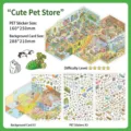 Autocollants de scene creatifs DIY animalerie autocollants decoratifs pour agenda - Animalerie Mignonne (Série 32)