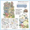 Kit de stickers de paysage créatif DIY avec cartes de scène et autocollants PET pour les loisirs. - Musée de la Collection d'Aventurier (Série 38)