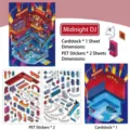 Kit de stickers diorama DIY créatif, thème DJ de minuit, papeterie décorative pour agenda. - DJ de Minuit (Série 16)