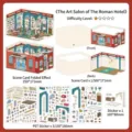 Kit d'autocollants de scène Art Salon DIY avec cartes décoratives et stickers pour loisirs. - Salon d'Art de l'Hôtel Romain (Série 33)