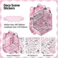 Ensemble d'autocollants décoratifs de scène DIY thème clinique rose mignon avec carte. - Clinique Chérie (Série 14)
