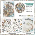 Ensemble d'autocollants de scene DIY de style ancien chinois, avec stickers PET decoratifs. - Résidence Teinte à l'Encre (Série 43)