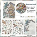 Set d'autocollants de scène décorative DIY, pack de stickers de journal thème pavillon ancien. - Pavillon du Vent de Pin (Série 43)