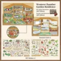 Autocollants décoratifs de scène DIY créatifs style cour traditionnelle chinoise pour artisanat - Jardin de la Chambre de l'Ouest (Série 42)