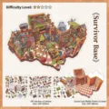 Ensemble de stickers décoratifs DIY créatif avec thème de base, cartes et feuilles PET. - Base de Survivants (Série 61)