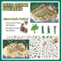 Set d'autocollants décoratifs de scène créative, matériel DIY pour carnet avec cartes et PET. - Festival de Musique de l'Île (Série 10)