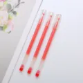 Set mit drei roten Gelstiften mit transparenten Kappen, glattes Schreiben für Büro und Schule. - 0.5mm / Rot