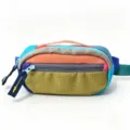 Bunter Nylon Hüfttasche wasserdichte Dopamin Umhängetasche Outdoor Sport Reise Gürteltasche Detail - Gelb