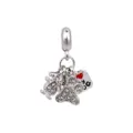 Ciondolo fai da te con impronta di zampa e cuore in strass argento per bracciali. - Ciondolo Anello Diamante Abito da Sposa