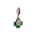 Ciondolo charm quadrifoglio coccinella in argento, accessorio per braccialetto DIY smalto verde. - Trifoglio Verde Coccinella / Verde/Rosso/Argento