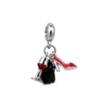 Ciondolo Charm Calice Vino tacco alto Vestito Rosso in Metallo per Bracciale DIY Accessorio - Ciondolo Vino Rosso Tacchi Alti