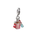 Ciondolo charm popcorn e occhiali da cinema carino per braccialetti fai da te, gioiello argentato. - Ciondolo Film Popcorn