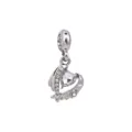 Argento Cuore Ala Charm Perline DIY Braccialetto Cristallo Lega Ciondolo Gioiello Accessorio - Ciondolo Cuore Ala Strass Argento