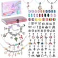 Kit per la creazione di bracciali con ciondoli fai-da-te per bambini con perline colorate e ciondoli. - Multicolore