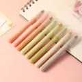 Morandi Set aus festen Gel Textmarker Stiften, weiche Pastell Marker für Schüler und Planung. - Erdton / Rundspitze
