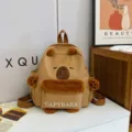 Süßer brauner Capybara Plüsch Rucksack Schultasche für den Alltag und Studenten Stil - Dunkelbraun