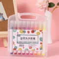 18 Farben Aquarell Pinselstifte Abwaschbare Kinder Malerei Stifte Set mit Plastikbox - 18 Farben/Packung / bunt