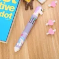 Joli stylo à bille licorne 10 couleurs, stylo multicolore à pression pour papeterie d'écolier. - Licorne-Violet