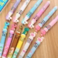 Bolígrafo multicolor lindo con adorno de unicornio y flamenco para estudiantes escolares - Colores Mezclados