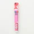 Joli stylo à bille multicolore dinosaure rose mignon avec figurine en silicone 3D, 0.5mm. - Dinosaure - Rose