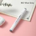 Single dual head alcohol marker pen white barrel blue grey color sketch design illustration art tool - BG7 Blue Grey