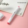 Dual tip alcohol marker pen single color art marker sketch drawing pen 15 geranium - 15 Geranium