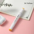 Single alcohol marker pen 34 yellow dual head art marker for sketching and drawing art - 34 Yellow