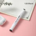 Dual head alcohol marker pen white barrel 120 black for graphic art design sketch drawing - 120 Black