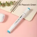 Single color alcohol marker pen dual tip white barrel 61 peacock green art supply. - 61 Peacock Green