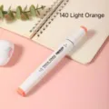 White barrel alcohol marker pen, dual tip art marker, single color 140 light orange drawing. - 140 Light Orange