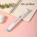 Dual tip alcohol marker pen white barrel square design single piece art sketching drawing tool - 65 Ice Blue