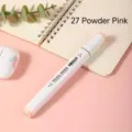 Dual tip alcohol marker in 27 powder pink, white barrel square design for drawing and art. - 27 Powder Pink