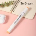 Alcohol marker pen dual tip white square barrel art marker sketch drawing pen color 36 - 36 Cream