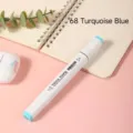 White barrel dual head alcohol marker pen 68 turquoise blue drawing art supplies - 68 Turquoise Blue