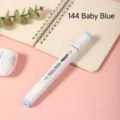 White barrel dual tip alcohol marker 144 baby blue single piece sketch illustration pen - 144 Baby Blue