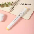 Alcohol marker pen, single piece, 164 Anise yellow color, dual tip white square barrel. - 164 Anise