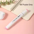 White barrel dual head alcohol marker pen in 88 purple grey color for sketching and drawing. - 88 Purple Grey