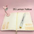White barrel alcohol marker pen, 35 lemon yellow dual head art sketch drawing pen for design. - 35 Lemon Yellow