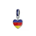 Ciondolo a cuore con bandiera, perlina in metallo smaltato blu rosso giallo per bracciali DIY. - Stile Bandiera 2