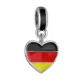 Ciondolo cuore bandiera tedesca ciondoli per bracciale collana accessori gioielli fai da te. - Bandiera della Germania