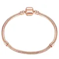 Rose gold snake chain bracelet DIY charm jewelry classic barrel clasp elegant accessory fit - Rose Gold Clasp Copper
