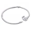 DIY 2.8mm silver snake chain bracelet base, classic barrel clasp charm bracelet for men and women. - Silver Clasp Copper